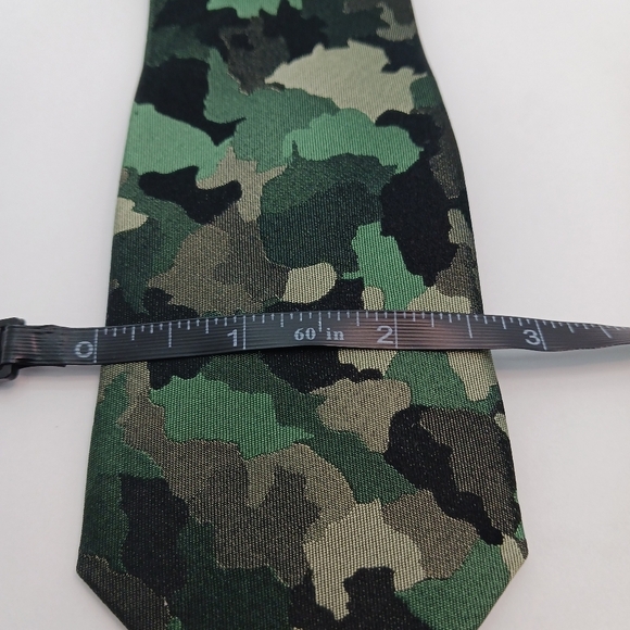 PC Camo Mens Tie Green Black  Business Office Military Green Black Beige - Picture 3 of 6